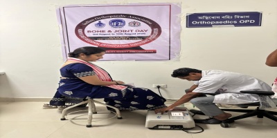 Bone & Joint Day, 6th August, Awareness Camp, Ortho OPD @ PMCH , The Superintendent PMCH participating in the Free BMD examination camp