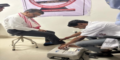 Bone & Joint Day, 6th August, Awareness Camp, Ortho OPD @ PMCH , The Principal PMCH participating in the Free BMD examination camp