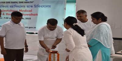  The Principal Prof B K Baishya lighting the lamp